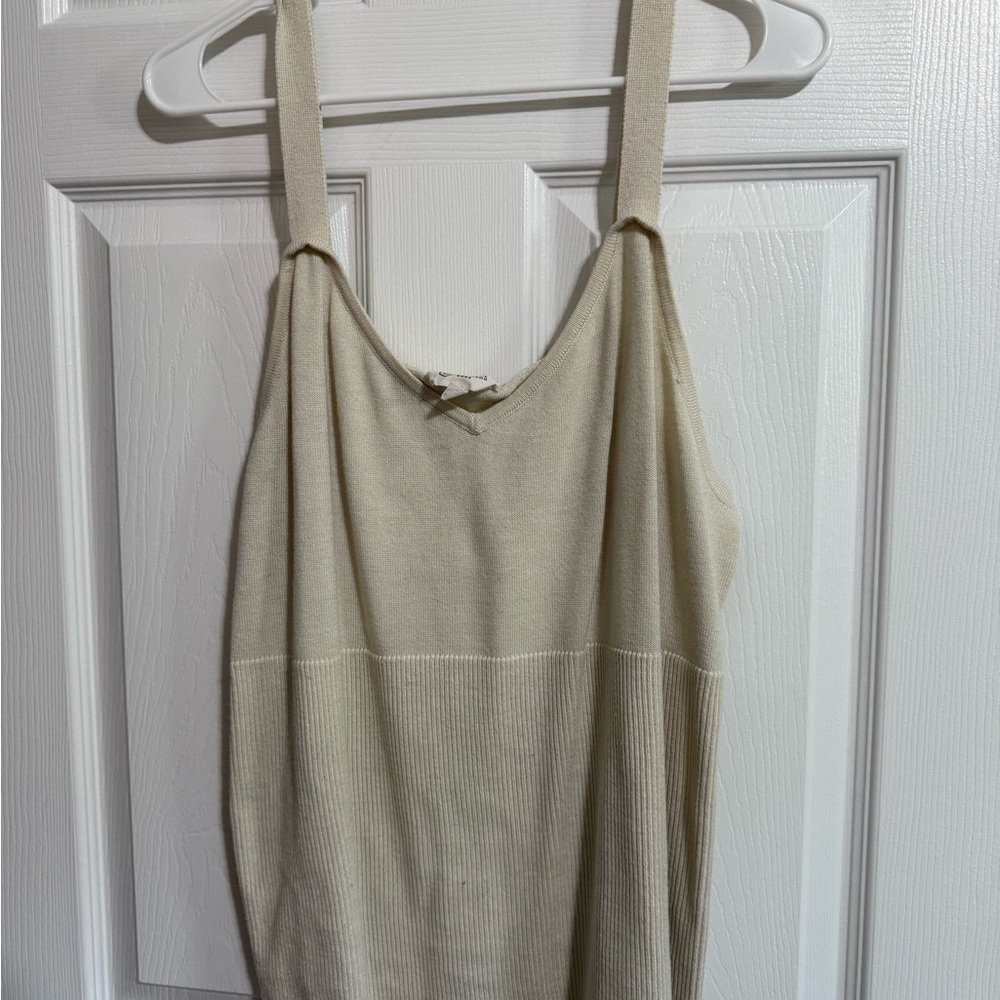 Elegant Cream Women's Sweater Tank Top - Candace Cameron Bure 1X